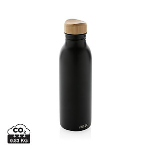 Láhev na pití z recyklované oceli, 600ml, černá - reklamní předměty