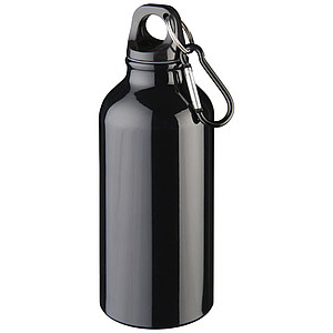 Láhev na pití z recyklovaného hliníku, 400ml, černá