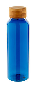 Láhev na pití z RPET s bambusovým víčkem, 500ml, modrá