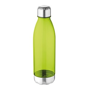 Láhev na pití z tritanu s nerezovým pítkem a spodní částí, objem 600 ml, transparentní limetková