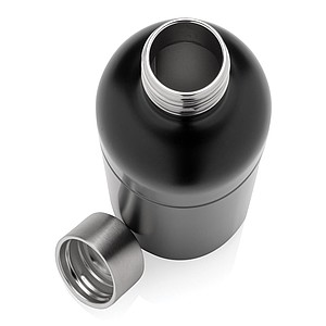 Láhev na sycené nápoje z recyklované oceli, objem 800 ml, černá