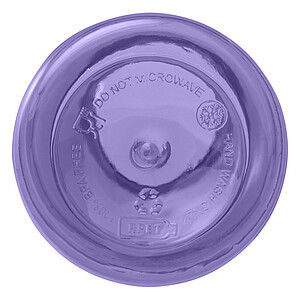 Láhev z recyklovaného plastu s karabinou, 400 ml, tmavě fialová