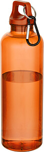 Láhev z recyklovaného plastu s karabinou 750 ml, oranžová