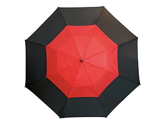 Laminátový dáždnik s vetraním, čierno-červený