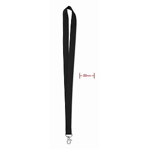 Lanyard, šnúrka s kovovým háčikom, čierna