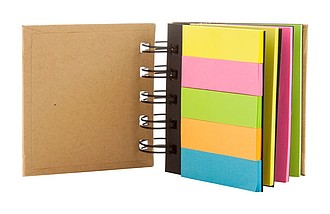 LASKA Spirálový blok z recyklovaného papíru s různými velikostmi samolepících lístků