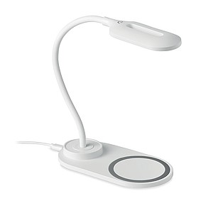 LATAKA Stolová lampa s LED svetlami a 10W bezdrôtovou nabíjačkou, biela