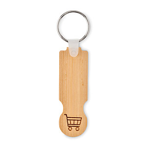 LAVERO Bambusová klíčenka sloužící jako žeton do nákupního košíku - klíčenky s potiskem