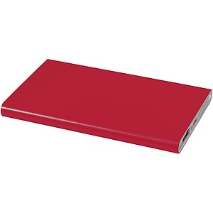 Lehká hliníková powerbanka s indikátorem LED 4000mAh, červená