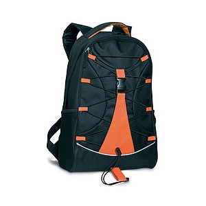 LEMA Černý ruksak s oranžovými doplňky