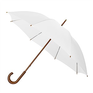LUGO Elegantní větruodolný deštník se zahnutou rukojetí, průměr 102 cm, bílá