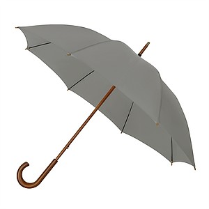 LUGO Elegantní větruodolný deštník se zahnutou rukojetí, průměr 102 cm, šedá
