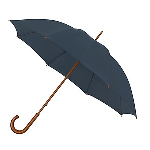 LUGO Elegantný vetruodolný dáždnik so zahnutou rukoväťou, priemer 102 cm, tmavomodrý