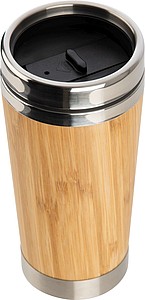 LUIGO Nerezový termohrnček s bambusovým povrchom, objem 400 ml