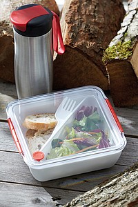 Lunchbox s odnímatelnou přihrádkou, červené detaily