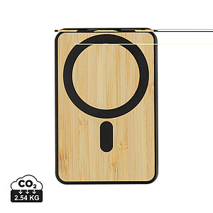 Magnetická powerbanka 5000mAh 5W z RCS plastu a bambusu, černá