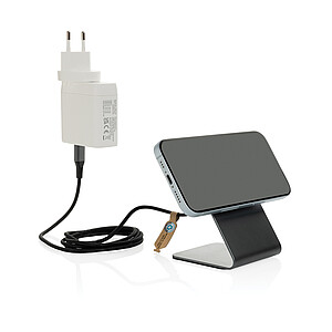 Magnetický bezdrátový stojánek 15W z RCS recyklovaného hliníku, šedá