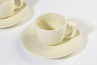 MALBUN Sada šálků na espresso, 85 ml, béžová