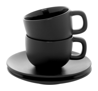 MALBUN Sada šálků na espresso, 85 ml, černá