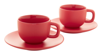 MALBUN Sada šálků na espresso, 85 ml, červená