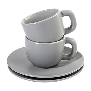 MALBUN Sada šálků na espresso, 85 ml, šedá