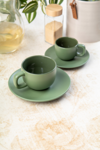 MALBUN Sada šálků na espresso, 85 ml, zelená