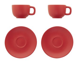 MALBUN Sada šálků na espresso o objemu 85 ml, červená