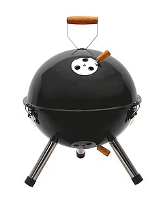 Malý guľatý gril, čierny