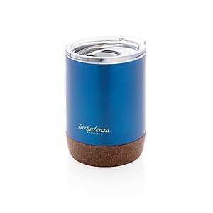 Malý termohrnek, 180ml, nerezový s korkovým dnem, modrý