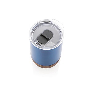 Malý termohrnek, 180ml, nerezový s korkovým dnem, modrý