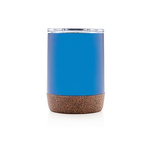Malý termohrnek, 180ml, nerezový s korkovým dnem, modrý