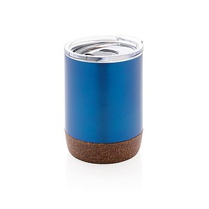 Malý termohrnek, 180ml, nerezový s korkovým dnem, modrý