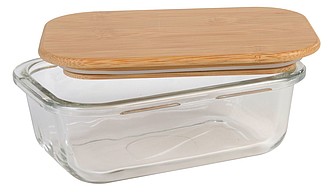 MANA Skleněný lunchbox s bambusovým víčkem, 350ml - reklamní předměty