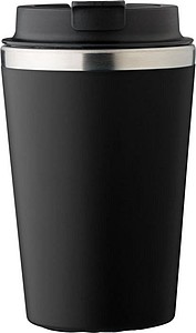 MARON Cestovní hrnek z nerezové oceli a PP, 350 ml, černá
