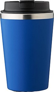 MARON Cestovný hrnček z nerezovej ocele a PP, 350 ml, kobaltovo modrý