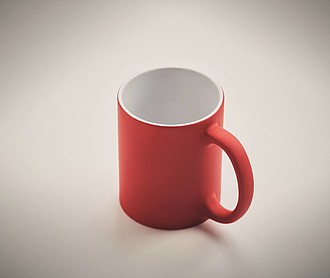 Matný keramický hrnek, 300ml, červený