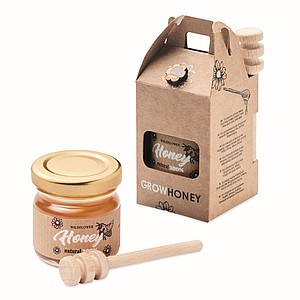 Med, 50g a naběračka na med v dárkové krabičce - reklamní předměty