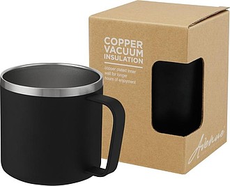 Medený hrnček s vákuovou izoláciou o objeme 350 ml, čierna