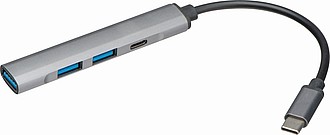 MEDNAR USB rozbočovač z recyklovaného hliníku - reklamní předměty
