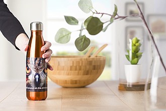 MERCIA Jednostenná fľaša na vodu, objem 650 ml, oranžová