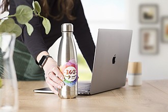 MERCIA Jednostěnná láhev na vodu, objem 650 ml, stříbrná