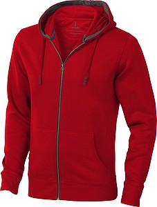 Mikina ELEVATE ARORA HOODED FULL ZIP SWEATER červená L