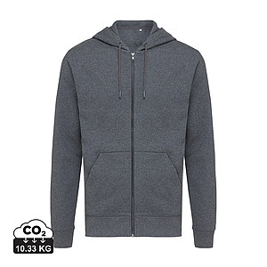 Mikina na zips s kapucňou, recyklovaná bavlna, tmavý antracit, L