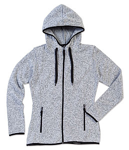 Mikina STEDMAN ACTIVE KNIT FLEECE JACKET WOMEN světle šedý melír M - mikina s vlastním potiskem