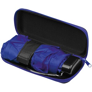 Mini skládací manuální deštník, pr. 92cm, v pouzdře, modrý