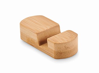 Miniatúrny stojan na telefón z bambusu