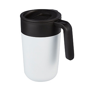 MISTIO Termohrnček z recyklovaného plastu, 400 ml, biely