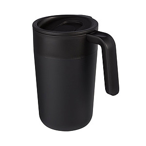 MISTIO Termohrnek z recyklovaného plastu, 400 ml, černý - ekologické reklamní předměty