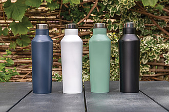 Moderní nerezová termo láhev 500 ml, modrá