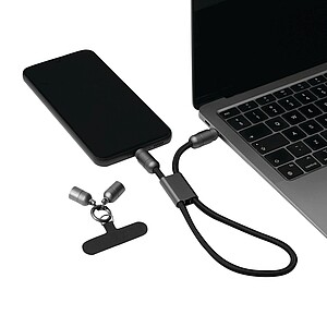 MONCALIER Multifunkční 65W nabíjecí a datový kabel, černá/šedá